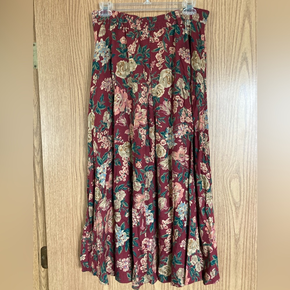 Vintage Floral Midi Skirt